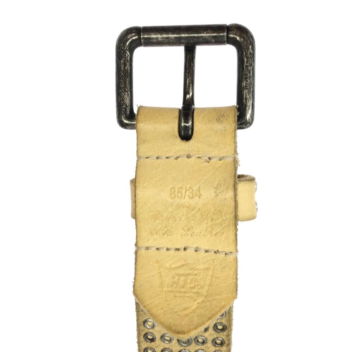 HTC ベスト エイチティーシー スタッズレザーベルト ベージュ 85/34