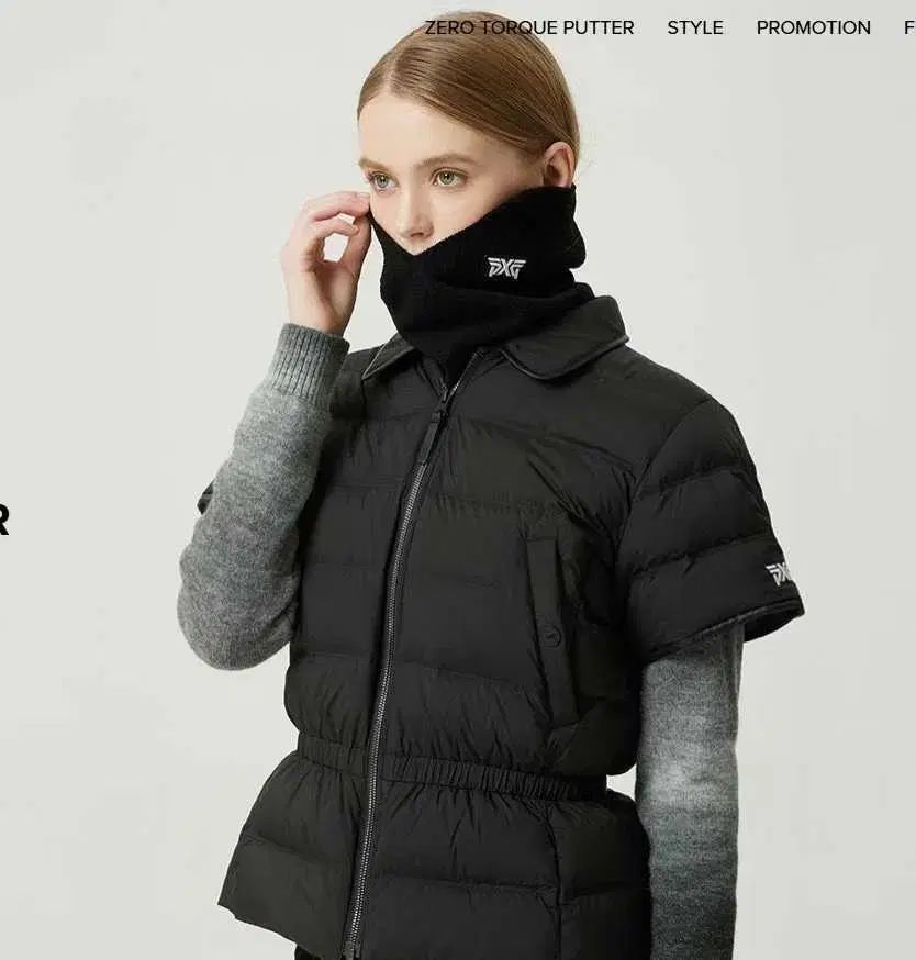 PXG ネックウォーマー ブラックダウンウェア 当日配送)PXG ゴルフ ネックウォーマー ユニセックス (ブラック