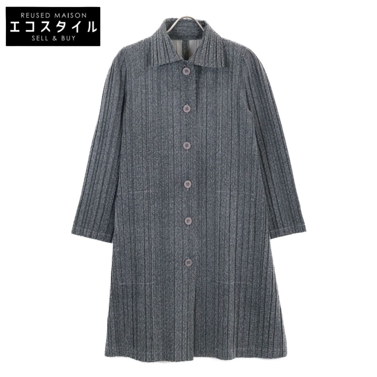 PLEATS PLEASE プリーツプリーズ PP13-JA642 ｸﾞﾚｰ ﾌﾟﾘｰﾂﾛﾝｸﾞｺｰﾄ 2