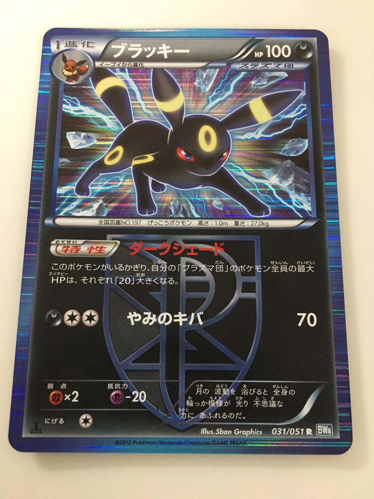 ブラッキー R [ライデンナックル] BW8 031⁄051 傷有り ポケモンカード