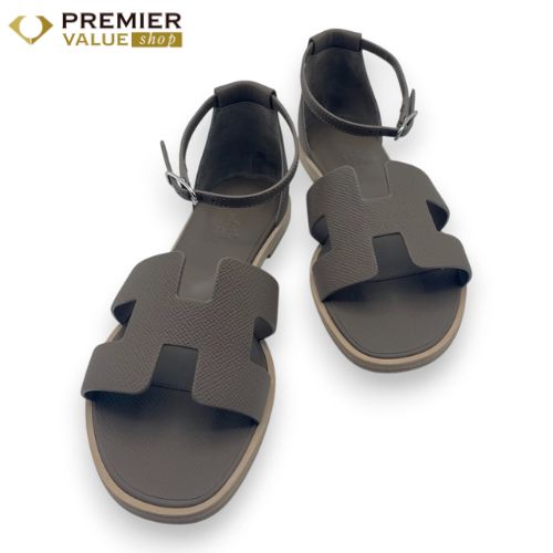 エルメス サントリーニ サンダル 37 エトゥープ カーフ 23.5cm - メルカリ