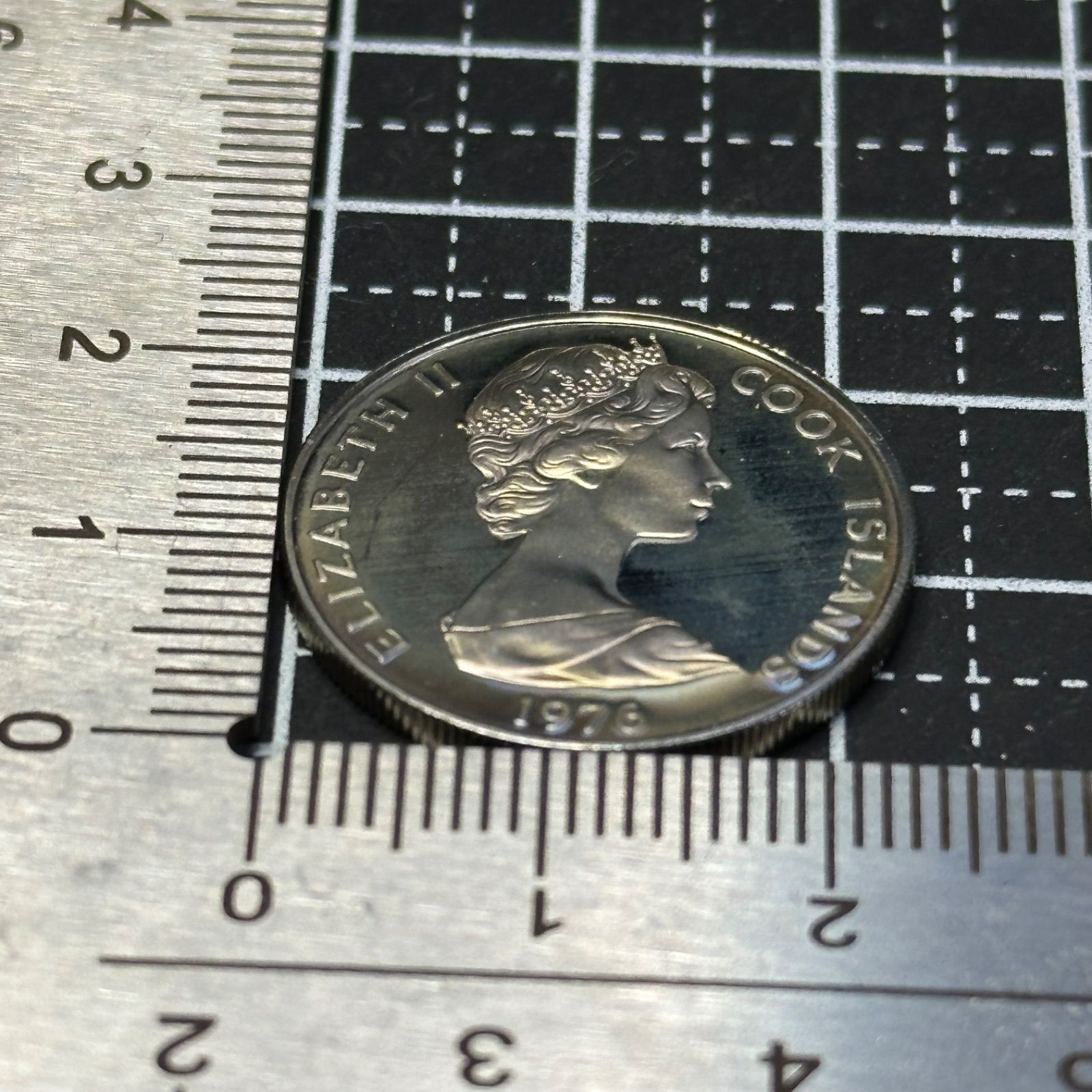 PR】1976年 クック諸島 10セント プルーフ白銅貨｜エリザベス2世｜鏡面