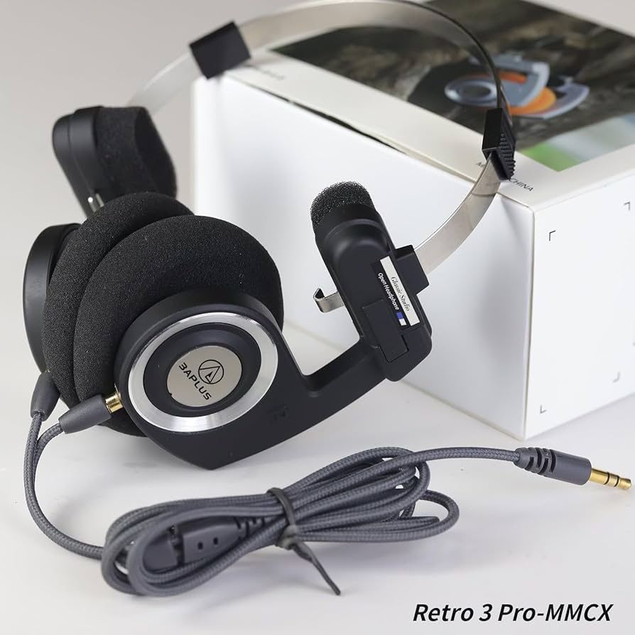 ヘッドホン mmcx Retro pro】有線ヘッドホン 開放式 オーバーヘッドヘッドホン mmcx