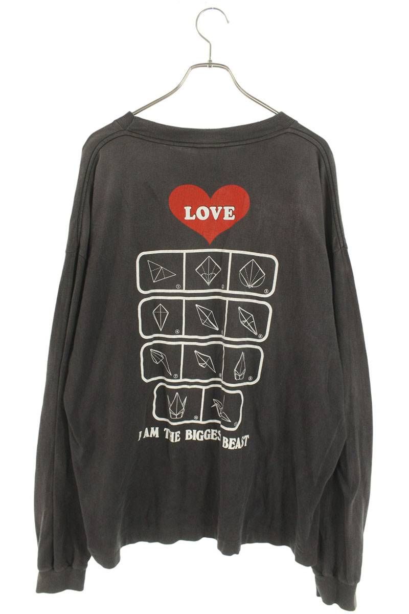 セントマイケル SM-YS1-0000-014 LOVEプリント長袖カットソー メンズ