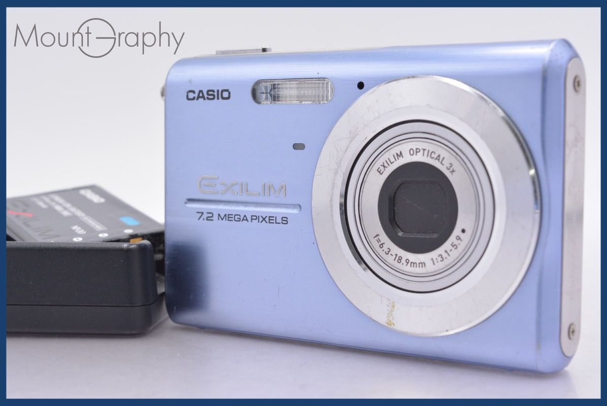 【動作良好】CASIO EX-Z75 ブルー 純正バッテリー・充電器付 送料無料 CASIO NP-20対応互換USB充電器 デジカメ用USBバッテリー
