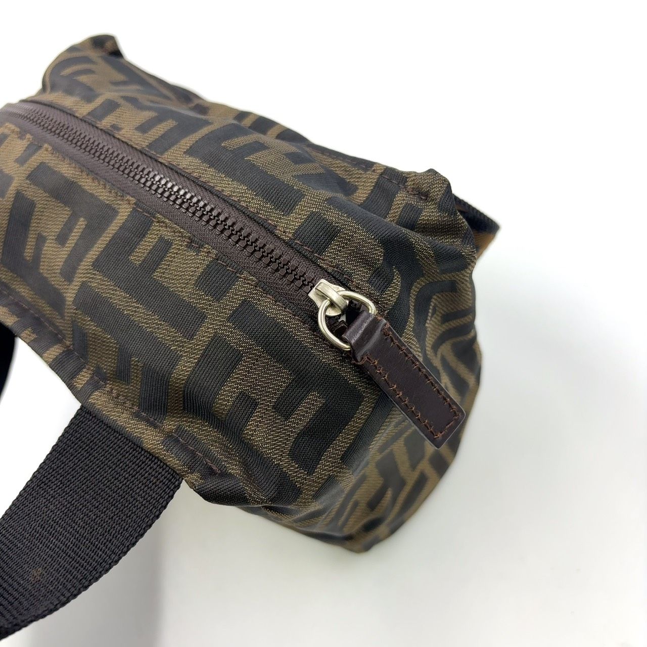 FENDI ズッカ柄 キャンバス ポーチ キャンバス×ナイロン ブラウン