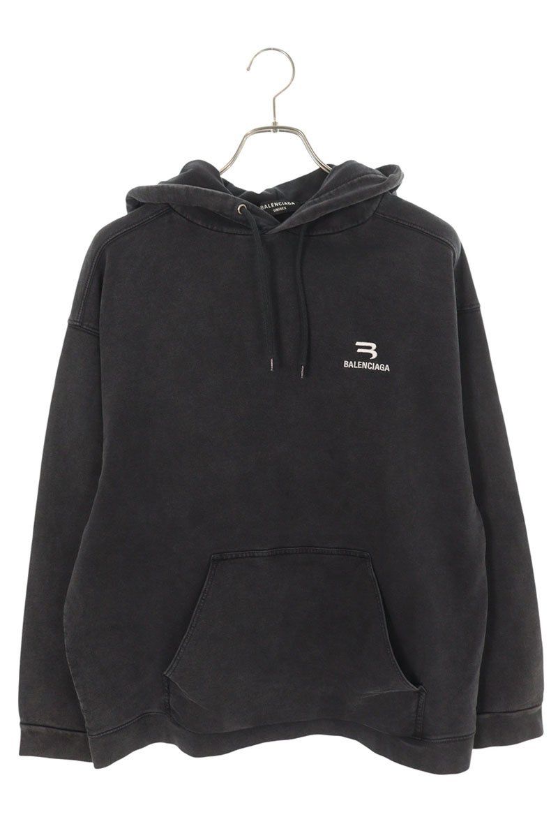 バレンシアガ サイズ:S  21AW  600583 TLVA1 ミディアムフィットスポーティBロゴプルオーバーパーカー 中古 OM10 バレンシアガ 21AW 600583 TLVA1 ミディアムフィットスポーティBロゴ