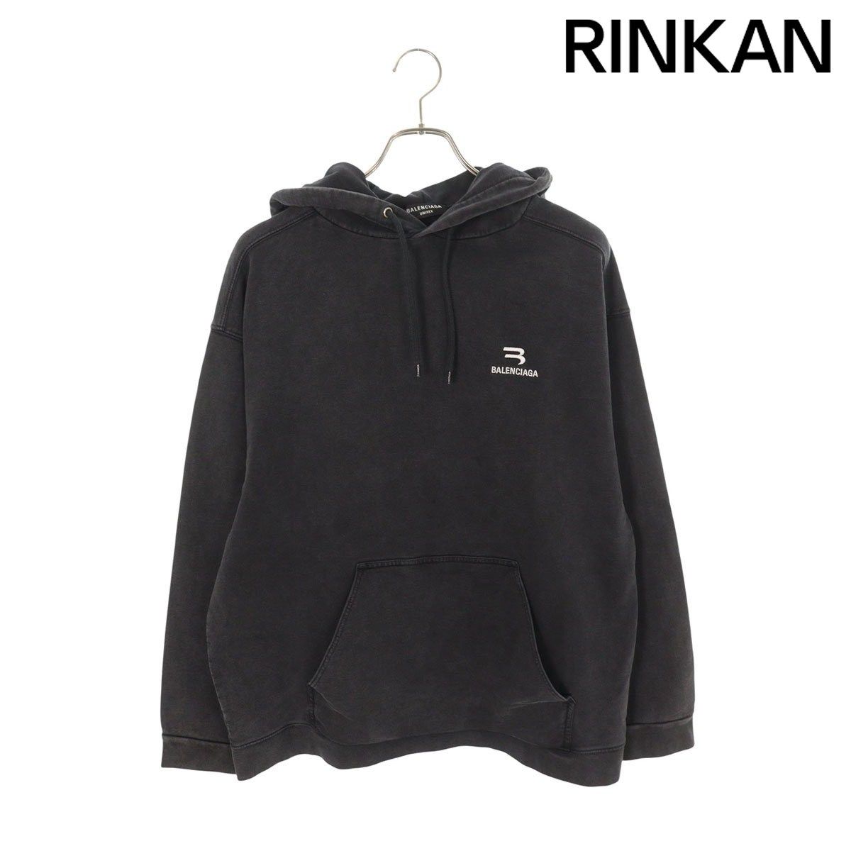 バレンシアガ サイズ:S  21AW  600583 TLVA1 ミディアムフィットスポーティBロゴプルオーバーパーカー 中古 OM10 バレンシアガ 21AW 600583 TLVA1 ミディアムフィットスポーティBロゴ