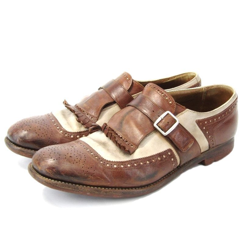 Church's チャーチ UK6.5 モンクストラップ キルト シャンガイ