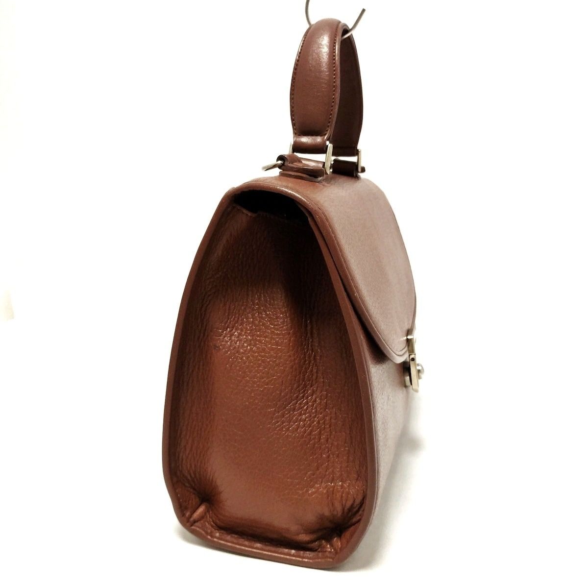 Burberrys バーバリーズ　ブラウンレザー バンドバッグ Burberry's(バーバリーズ) ハンドバッグ - ブラウン レザー - メルカリ