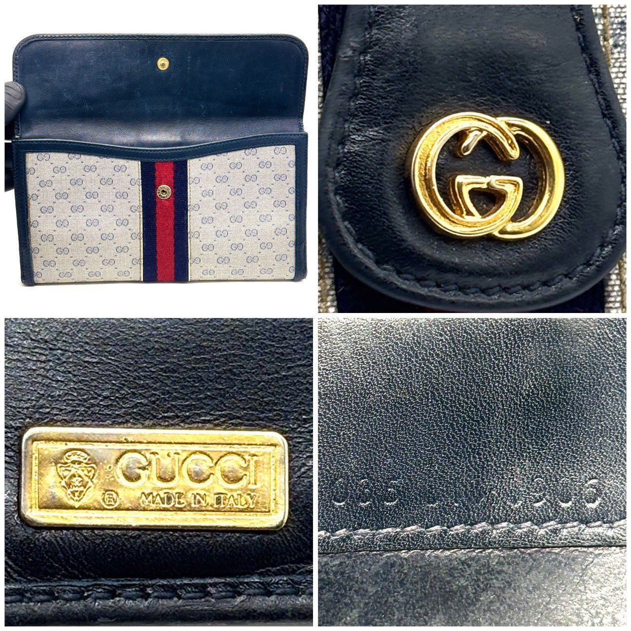 静かに映える大人GUCCI】 GUCCI 二つ折り財布 インターロッキング