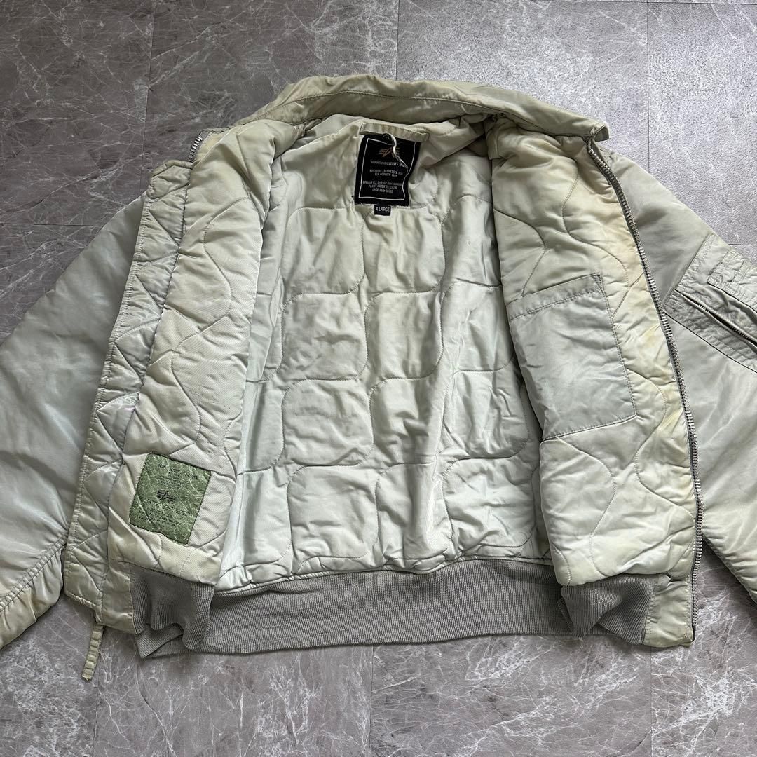 USA製 90s ALPHA MA-1フライトジャケット シルバー 90s USA製 ALPHAアルファ MA-1 フライトジャケット シルバー S