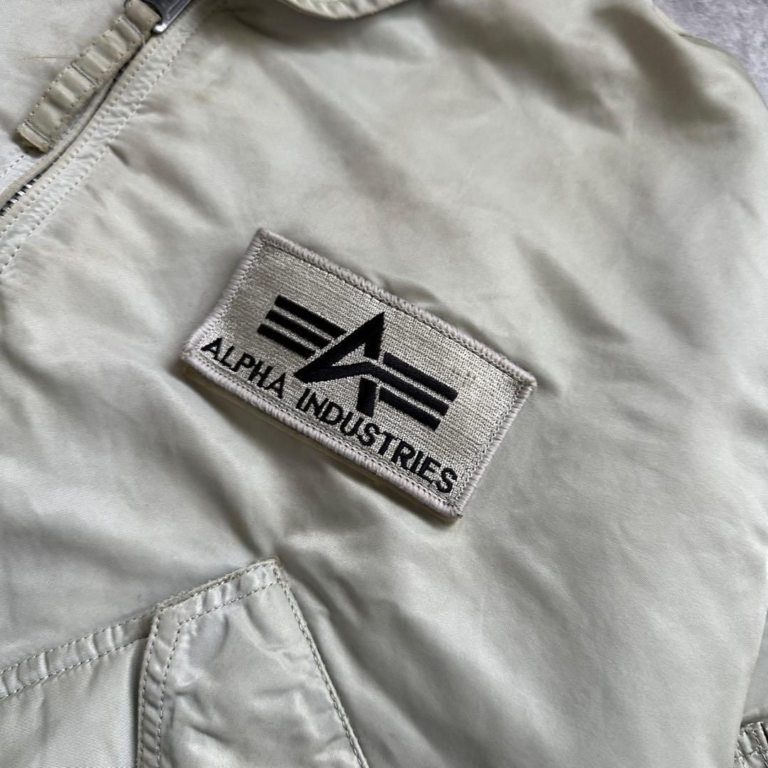 ALPHA MA-1 フライトジャケット シルバー 90s USA製 MA-1 ジャケット alpha 90s 90s USA製 ALPHAアルファ MA-1 フライト