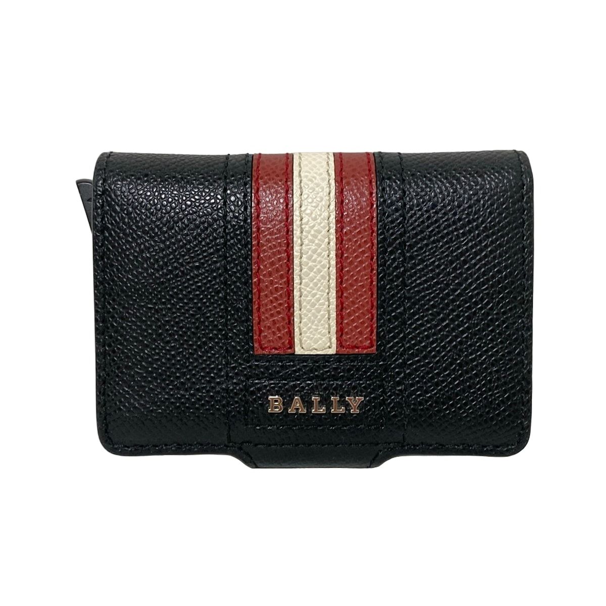 BALLY(バリー) 名刺入れ - 黒×ボルドー×白 レザー - メルカリ