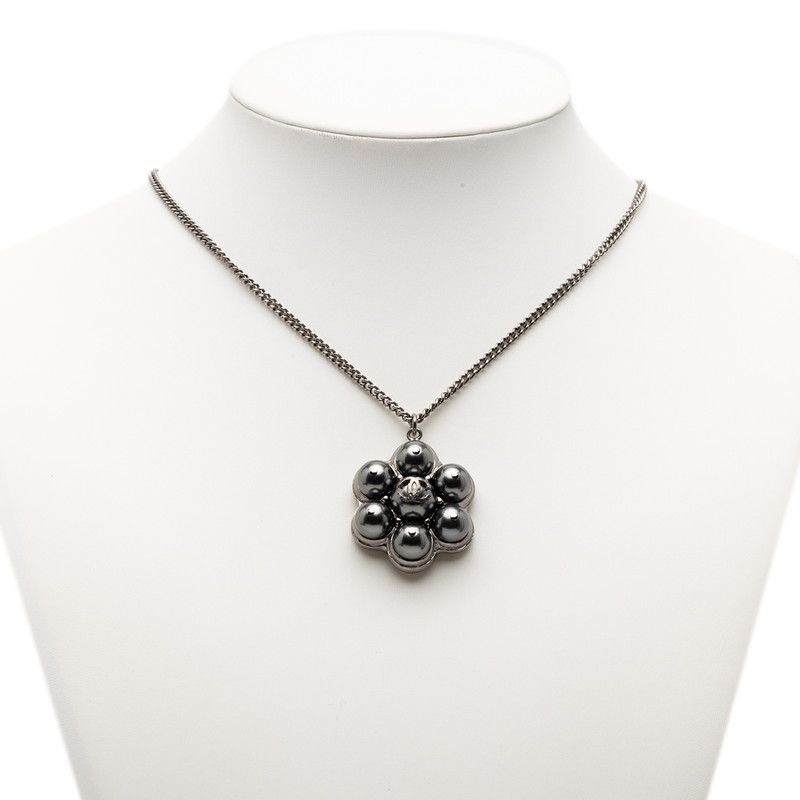 CHANEL ココマーク　ネックレス シルバー □シャネル□ ココマーク ネックレス シルバー ホワイト 05V 【CHANEL