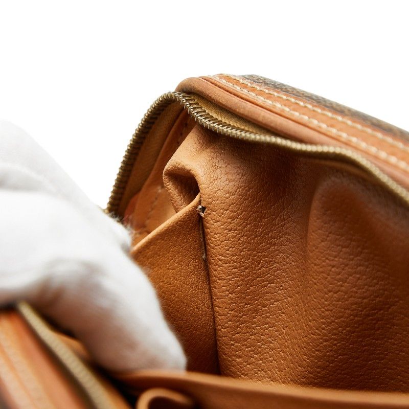 セリーヌ 節約 マカダム ポーチ 小物入れ ブラウン PVC レザー