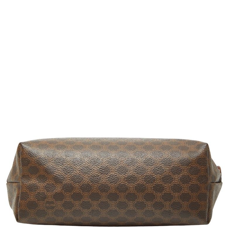 セリーヌ 節約 マカダム ポーチ 小物入れ ブラウン PVC レザー