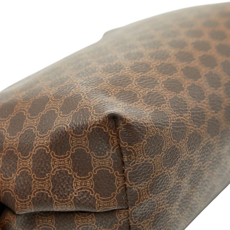 セリーヌ 節約 マカダム ポーチ 小物入れ ブラウン PVC レザー