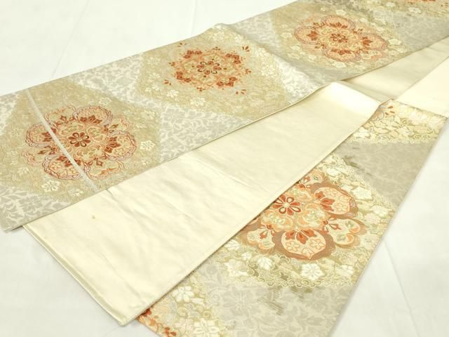 平和屋着物◎六通柄袋帯 正倉院花文 金銀糸 正絹 逸品 DAAZ9400qp