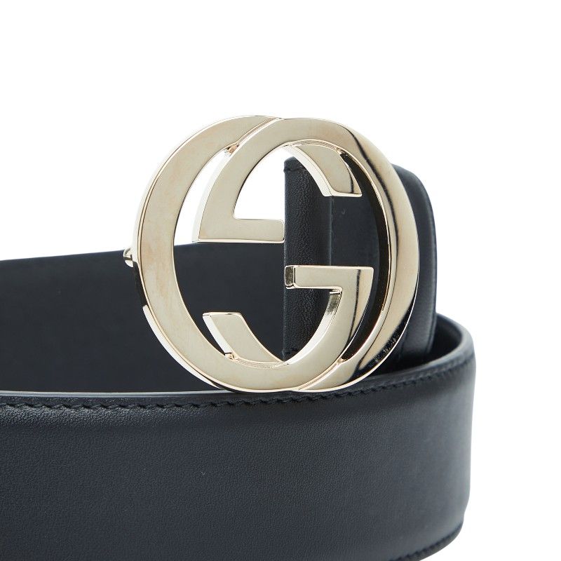 グッチ インターロッキングG ベルト サイズ：80/32 370543 ブラック
