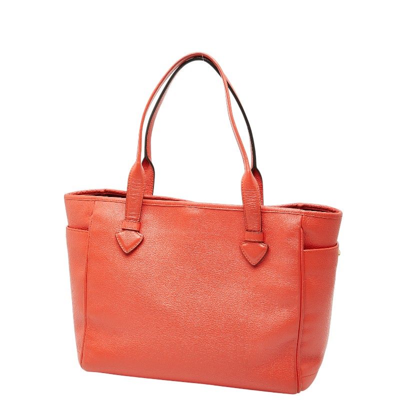 LOEWE レッド レザー ハンドバッグ ロエベ ロゴ トートバッグ ハンドバッグ レッド レザー レディース