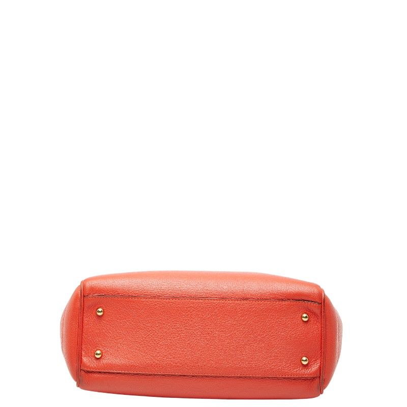 ロエベ ロゴ トートバッグ ハンドバッグ レッド レザー レディース