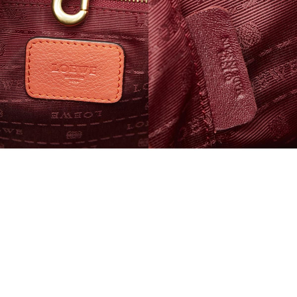 ロエベ ロゴ トートバッグ ハンドバッグ レッド レザー レディース