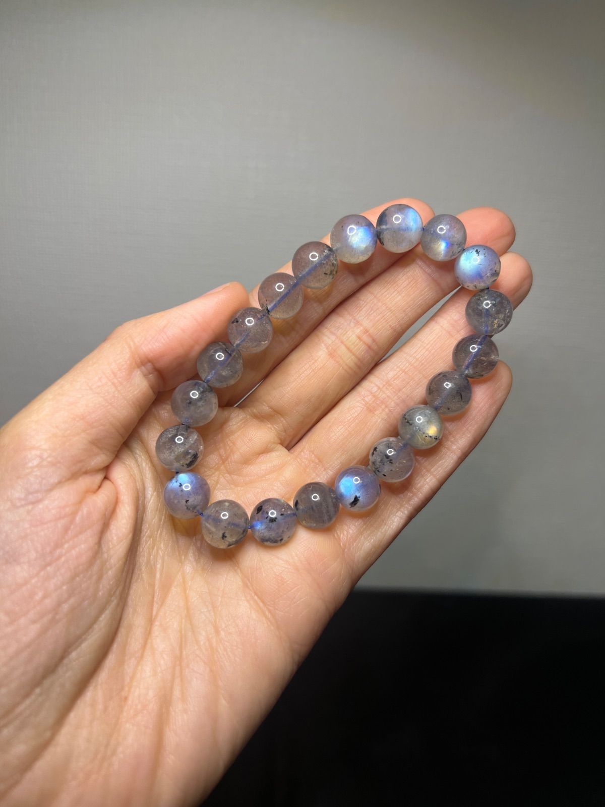 天然石 透明感 強いシラー ラブラドライト ブレスレット10㍉約17