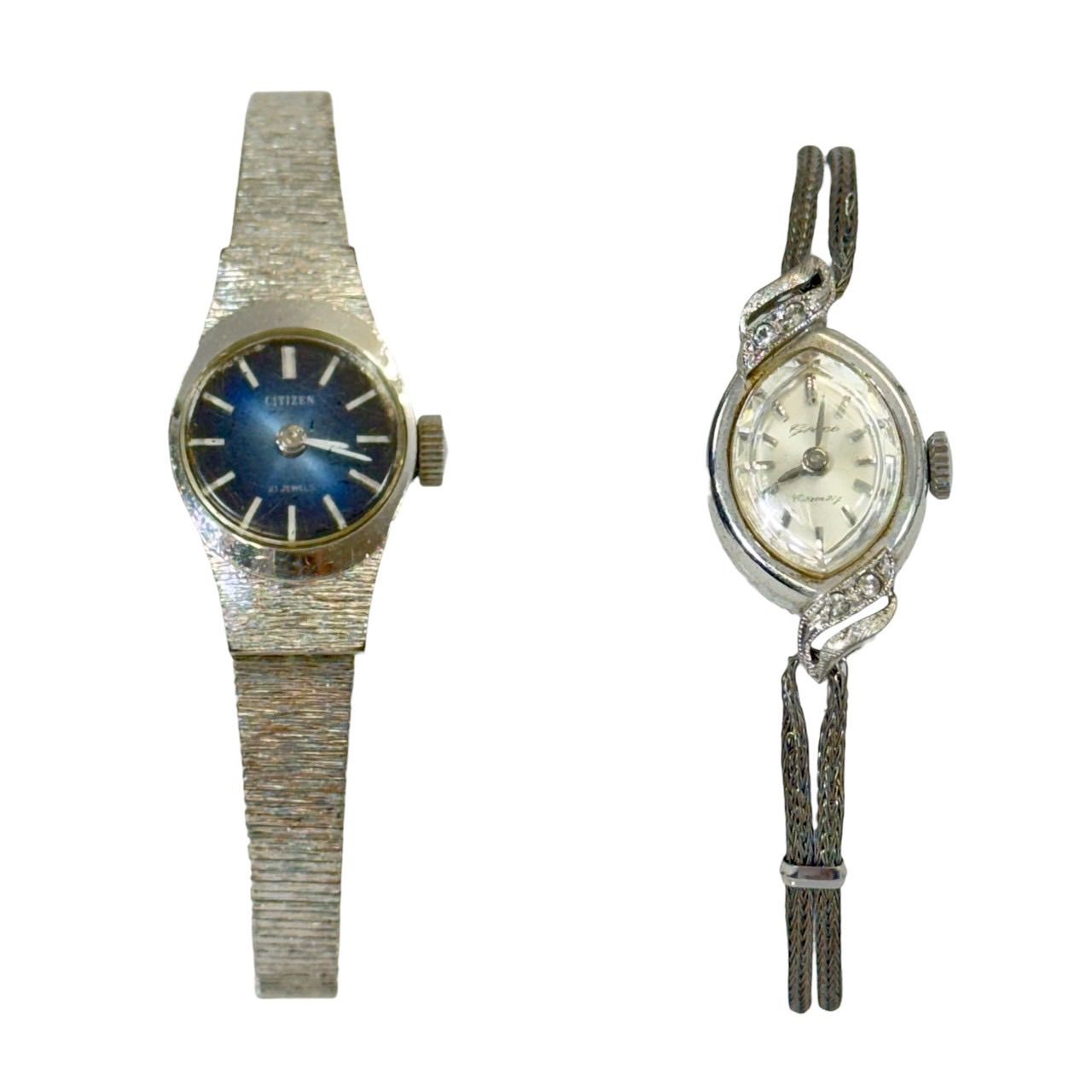 不動品】ジャンク品 CITIZEN シチズン 手巻き 腕時計 2点 まとめ 