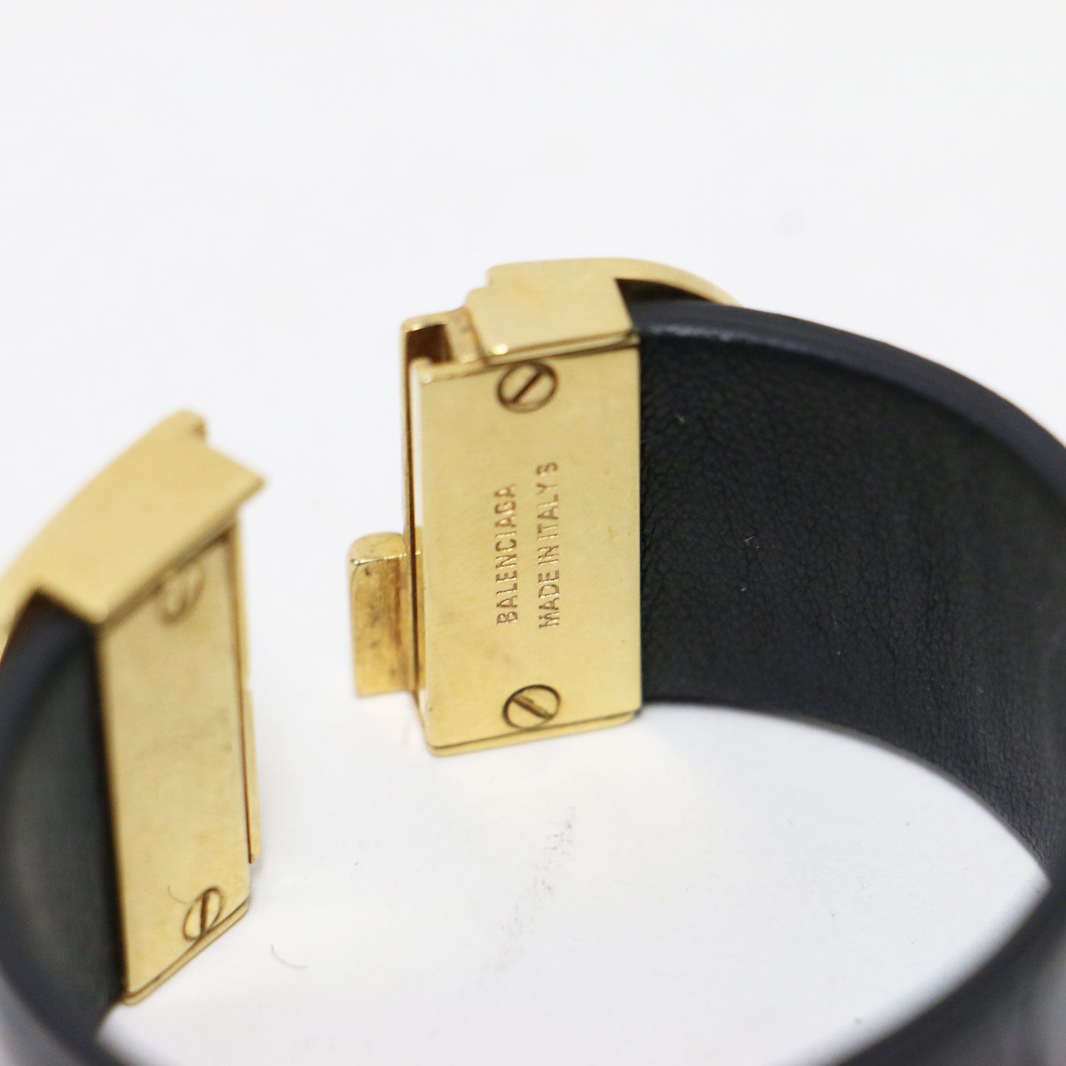 美品】BALENCIAGA バレンシアガ ブレスレット | BB 型押しレザー