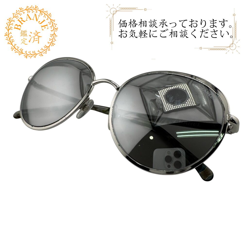 CHANEL サングラス オーバル メタル 4206 シルバー CHANEL サングラス オーバル メタル 4206 シルバー CHANEL サングラス