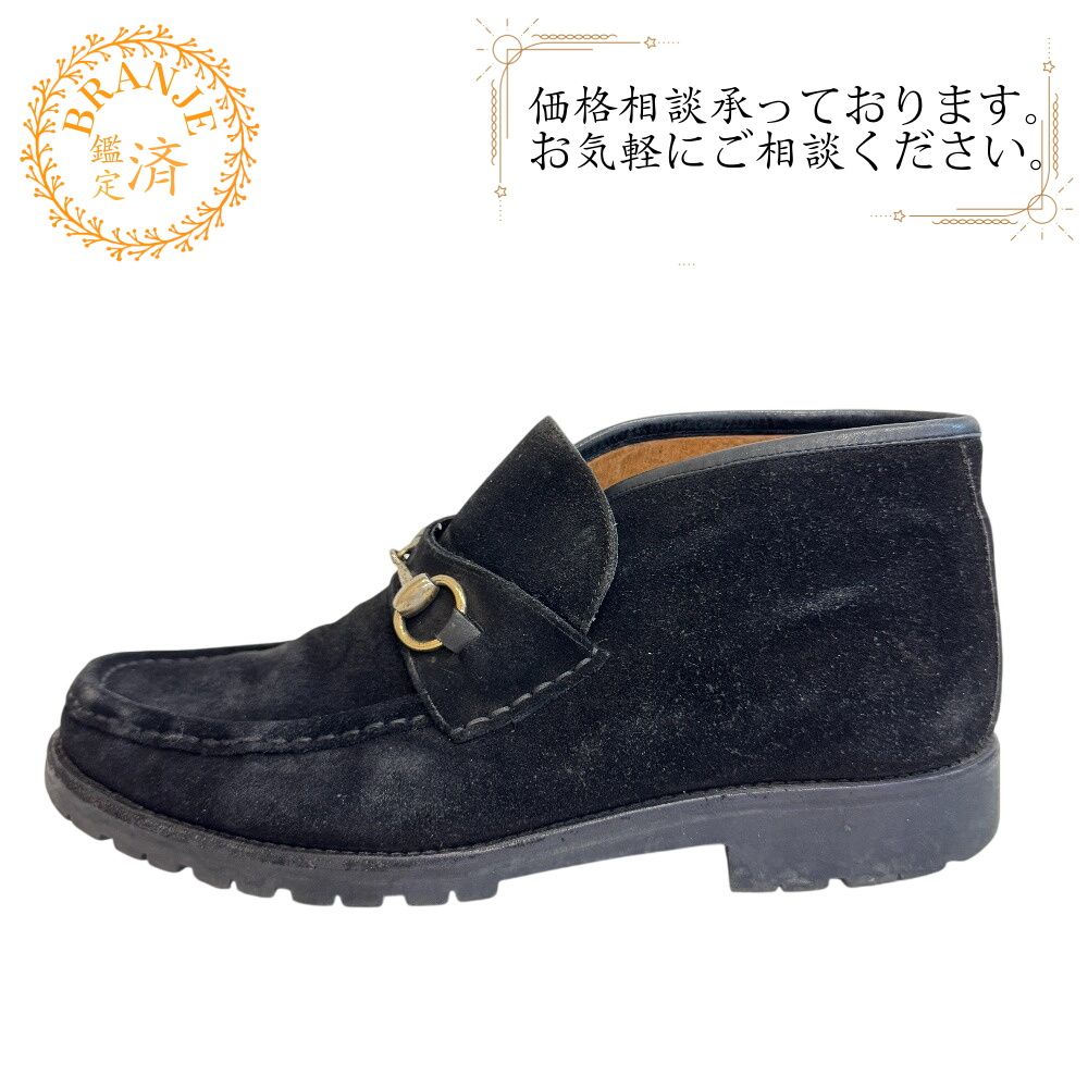 GUCCI グッチ モカシン ホースビット ローファー ブラック メンズ