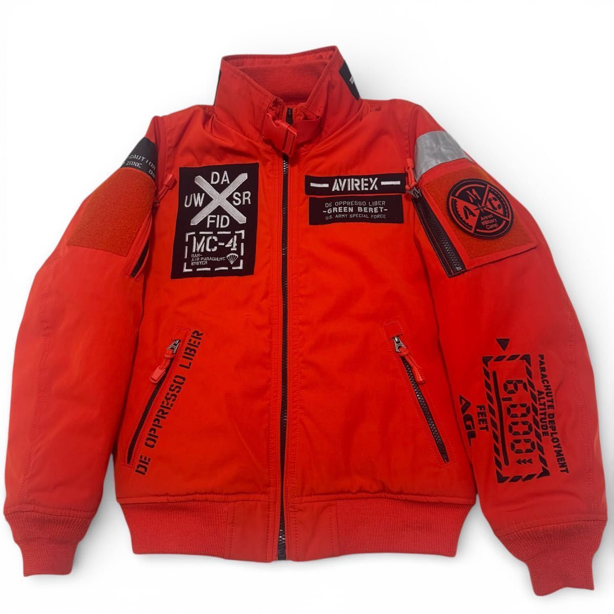 極美品 アヴィレックス MA-1 豪華ワッペン フライトジャケット XLサイズ✨AVIREX 中綿入り MA-1 フライトジャケット ワッペン 刺繍