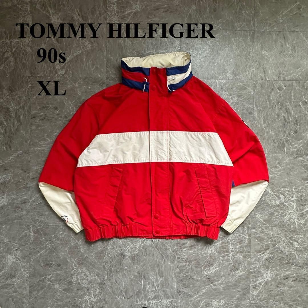 90s 【TOMMY HILFIGER】トミーヒルフィガー（XL）ナイロンジャケット
