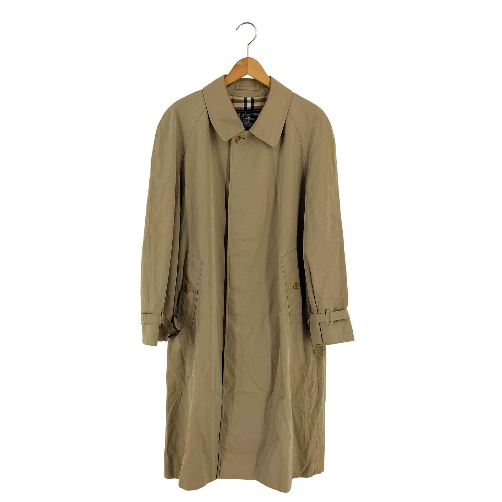BURBERRYS(バーバリーズ) 90S 裏地ノバチェック 比翼 ステンカラーコート メンズ 表記無 【中古】【ブランド古着バズストア】 バーバリーズ BURBERRYS 90S 裏地ノバチェック ステンカラーコート