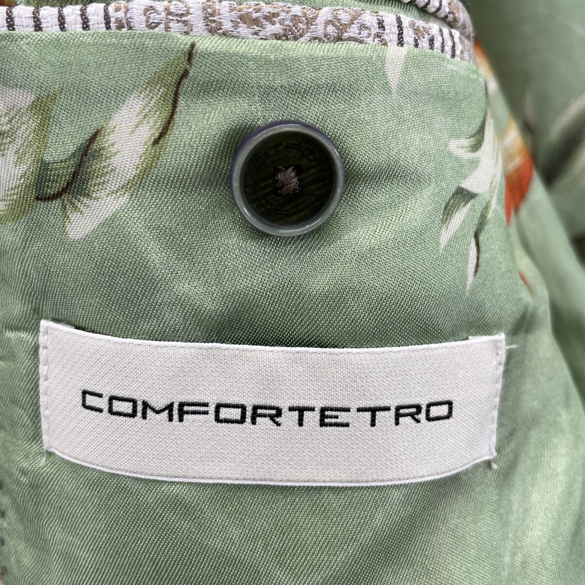 ETRO エトロ ﾍﾞｰｼﾞｭ 201-1187Q-1316 ｺｯﾄﾝ ﾌﾗﾜｰ裏地 ﾃｰﾗｰﾄﾞｼﾞｬｹｯﾄ 50