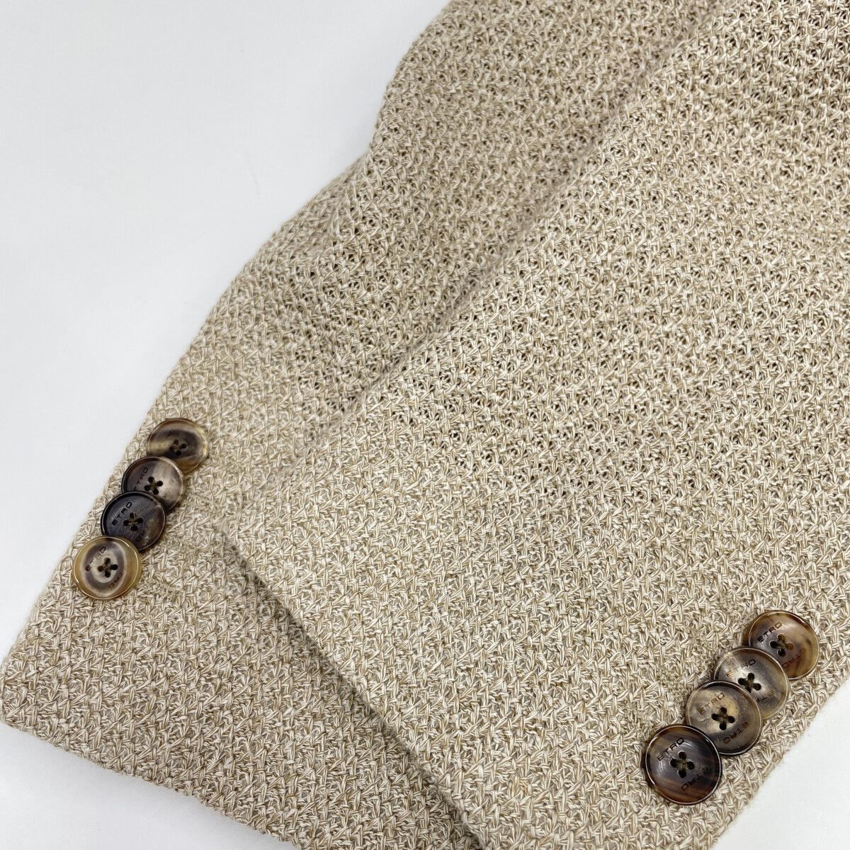 ETRO エトロ ﾍﾞｰｼﾞｭ 201-1187Q-1316 ｺｯﾄﾝ ﾌﾗﾜｰ裏地 ﾃｰﾗｰﾄﾞｼﾞｬｹｯﾄ 50