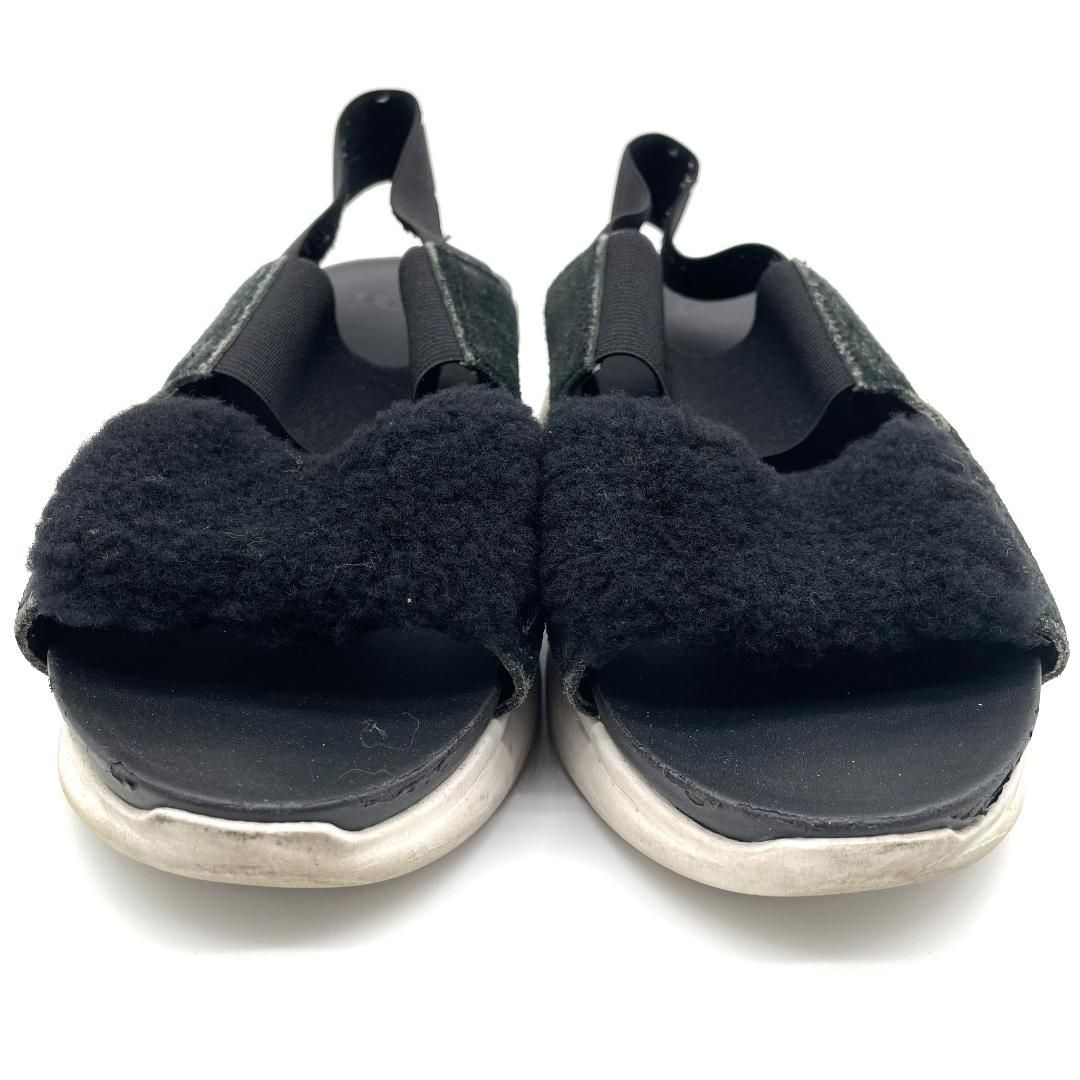 UGG アグ サンダル ブラック 厚底 ストラップ ファー ボア スポーツ