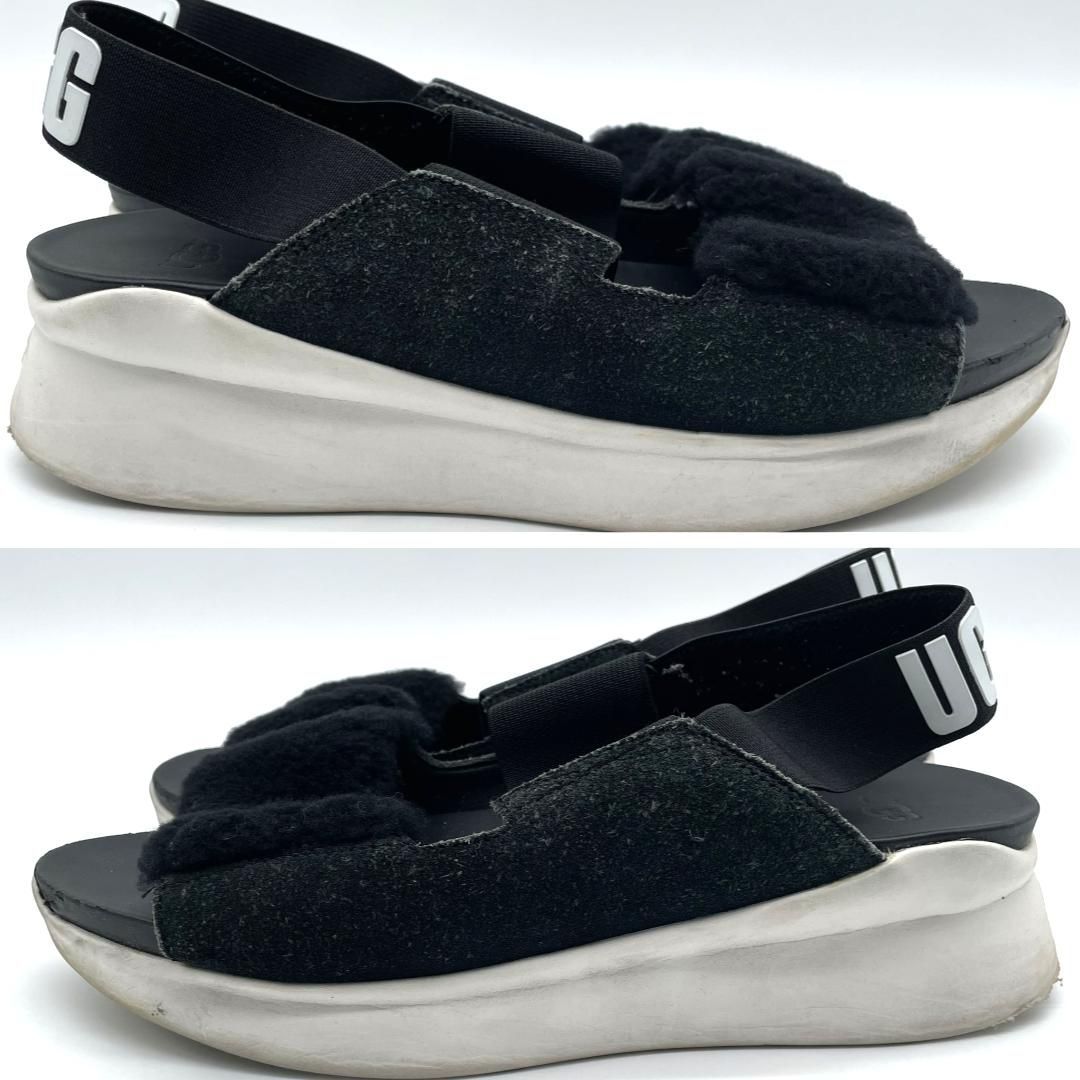 じゅんち UGG アグ ファー ストラップサンダル黒 25cm 新品未使用 UGG アグ サンダル ブラック 厚底 ストラップ ファー ボア スポーツ