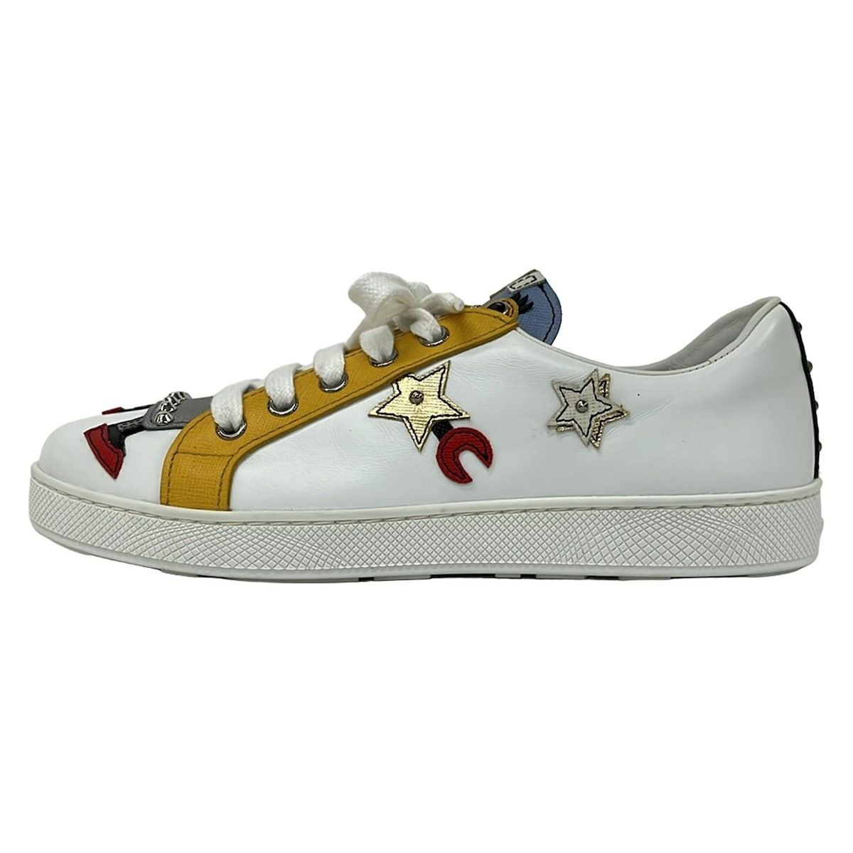 PRADA(プラダ) スニーカー 37 レディース - 白×マルチ ロボット PRADA(プラダ) スニーカー 37 レディース - 白×マルチ ロボット