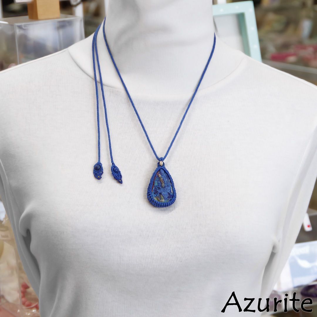 レア☆『アズライト』ドルジーマクラメ編トップネックレス2 公式 聖者