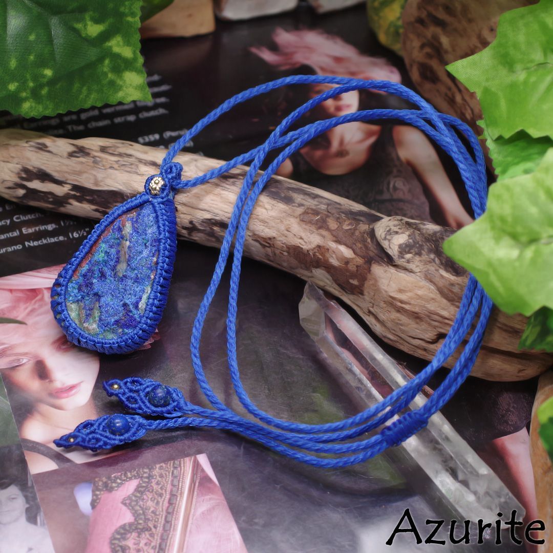 レア☆『アズライト』ドルジーマクラメ編トップネックレス2 公式 聖者