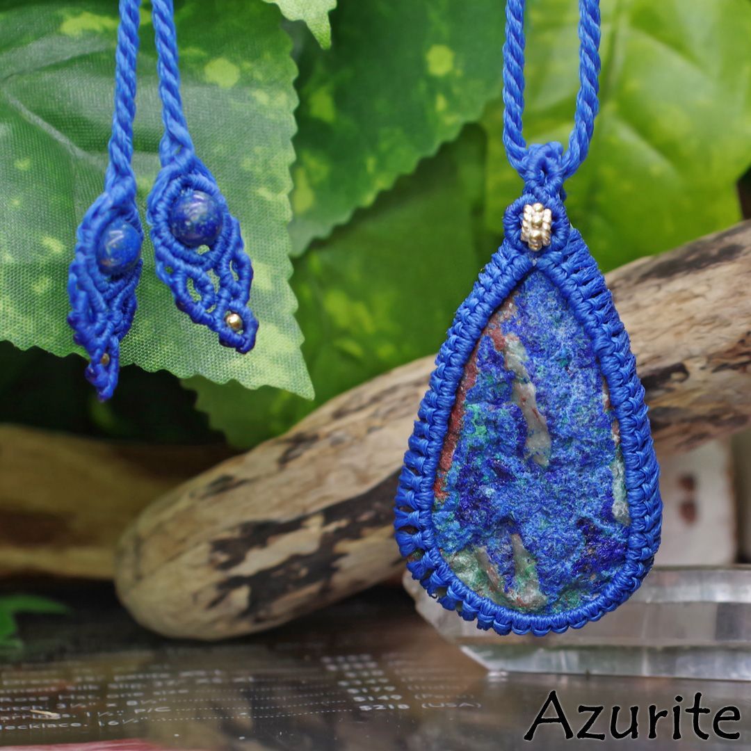 レア☆『アズライト』ドルジーマクラメ編トップネックレス2 公式 聖者