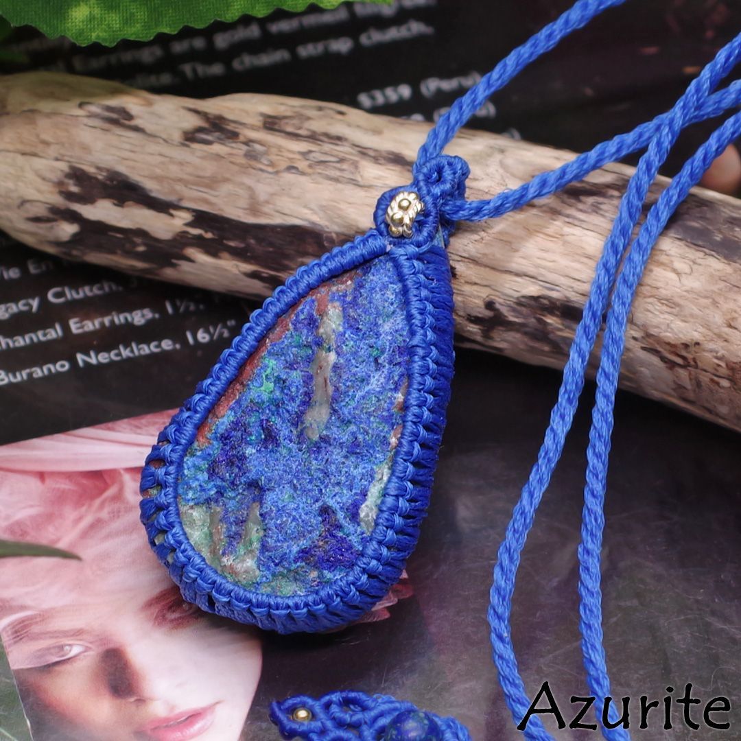 レア☆『アズライト』ドルジーマクラメ編トップネックレス2 公式 聖者