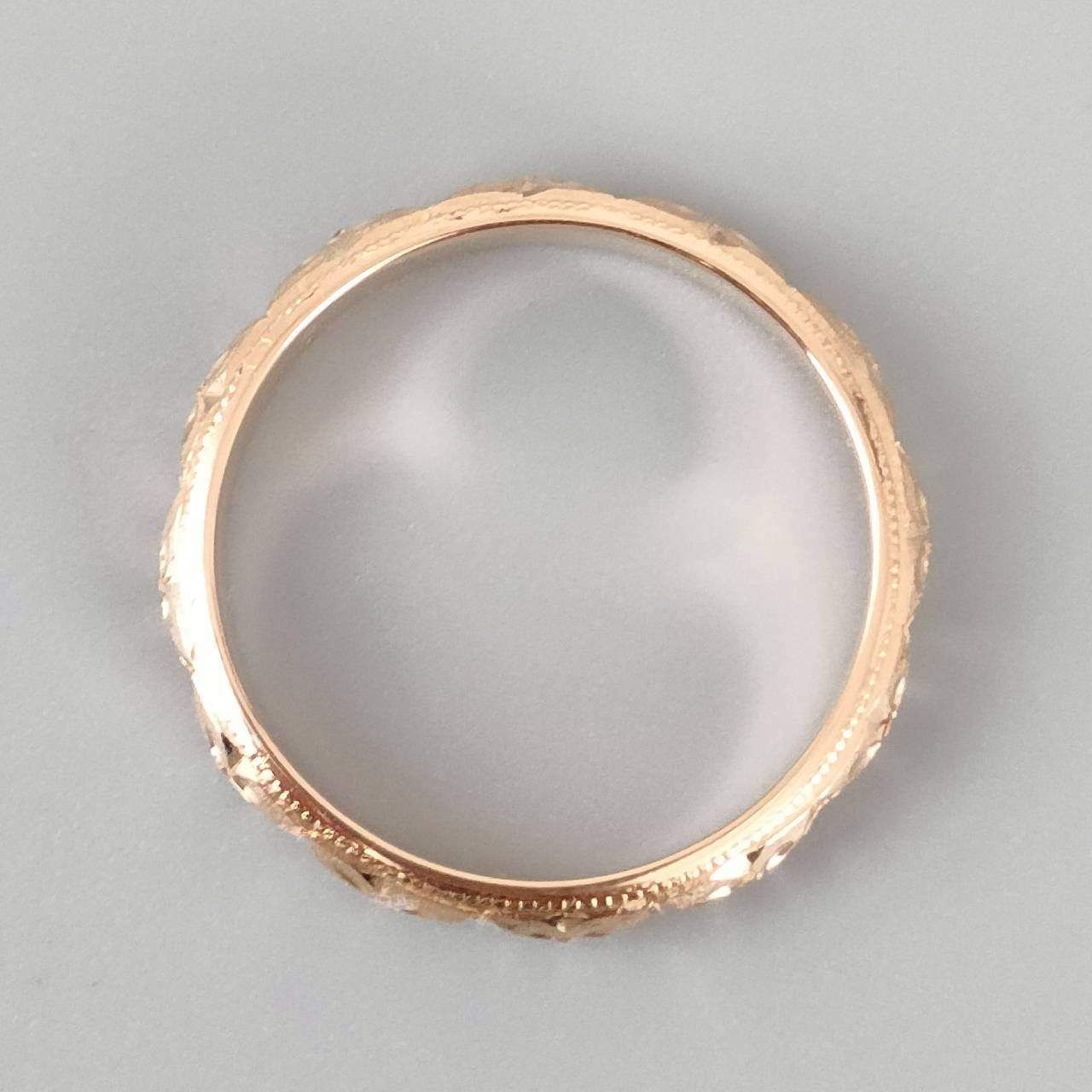 18金 K18 男女兼用 彫金リング 3.47g 13号 E24 - メルカリ