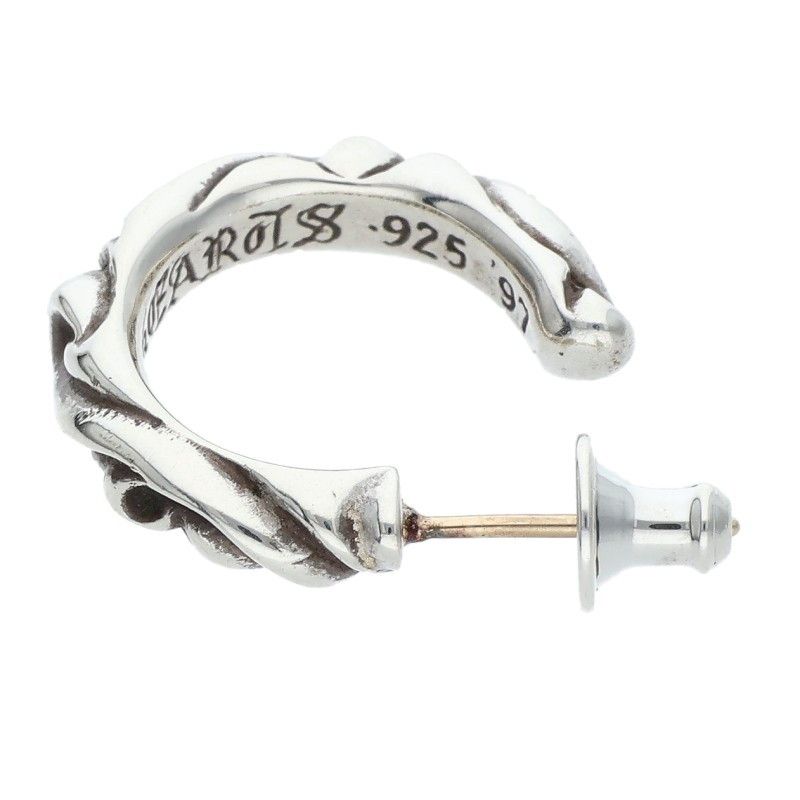 クロムハーツ HOOP SCROOL 1/スクロールフープ シルバーピアス メンズ