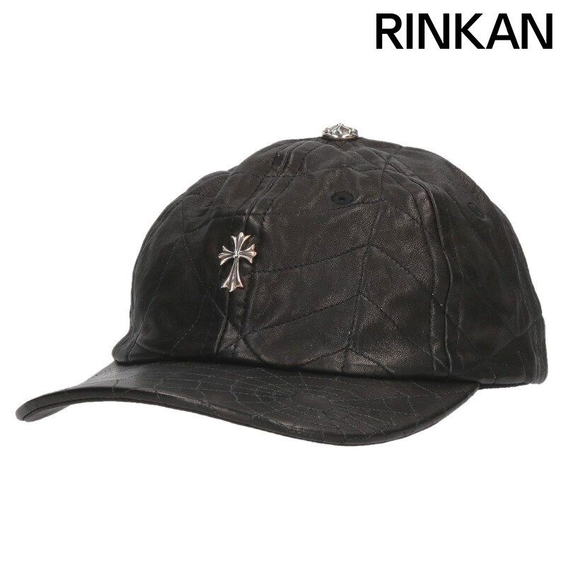 クロムハーツ SPIDER WEB スパイダーウェブタイニーCHクロスレザーキャップ 中古 SJ02 クロムハーツ SPIDER WEB スパイダーウェブタイニーCHクロスレザー