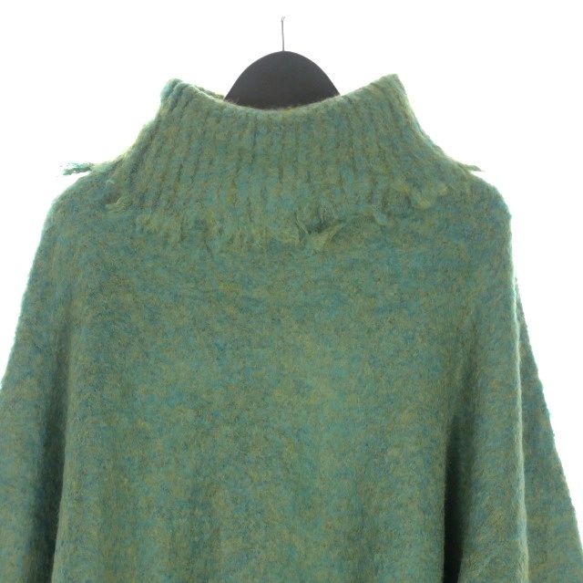 カミヤ KAMIYA フリンジ モヘアニット セーター 長袖 L グリーン