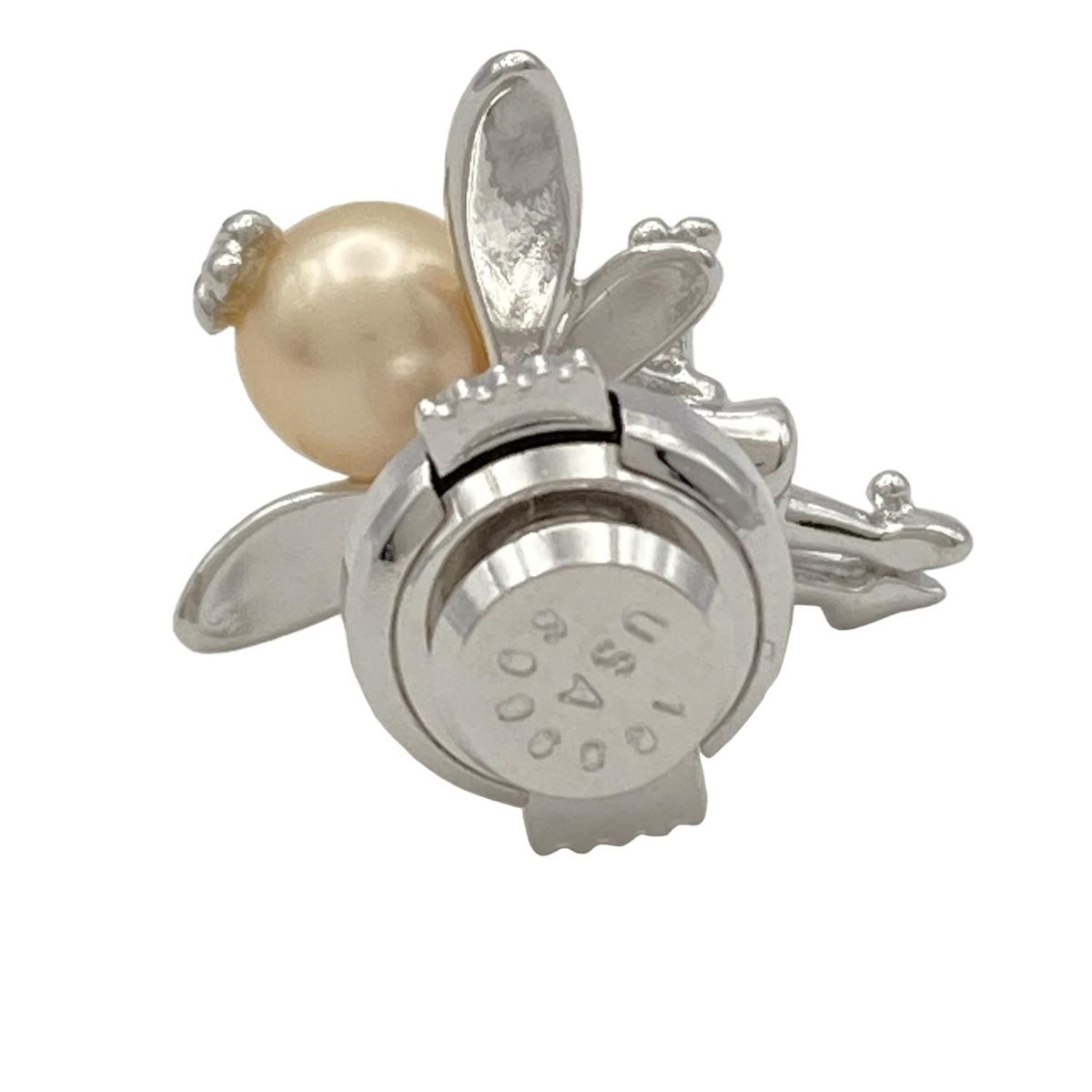 田崎真珠/TASAKI(タサキシンジュ) ブローチ - シルバー×ベージュ