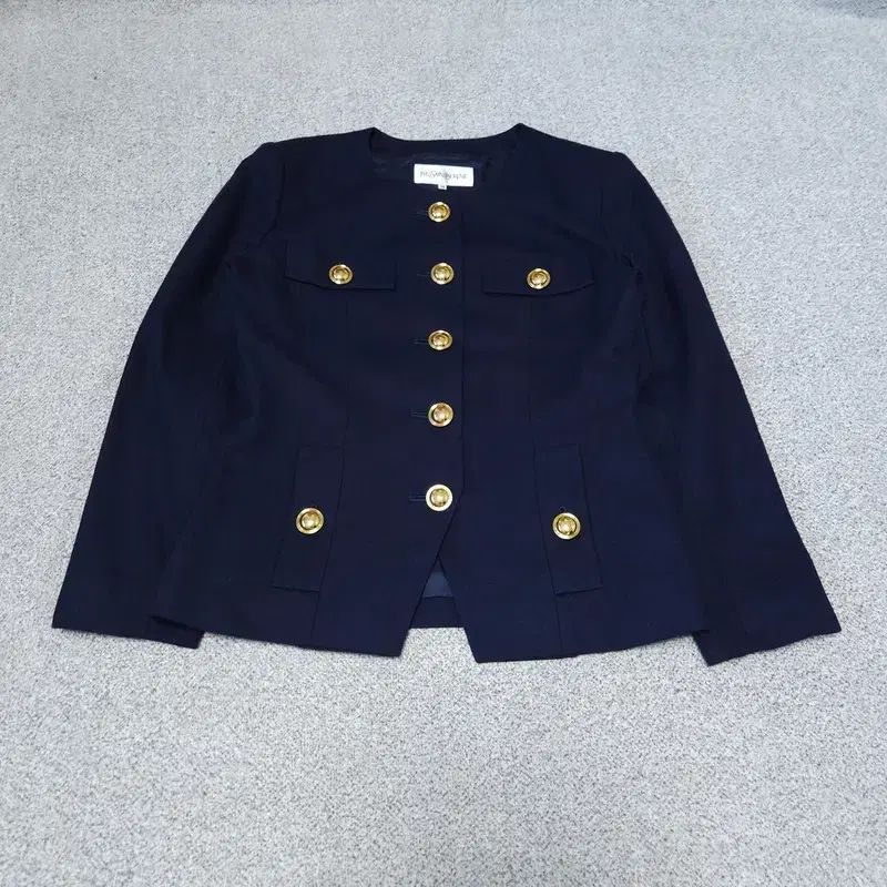 イヴサンローラン ノーカラージャケット ツイード ヴィンテージ バブリー 38 イヴサンローラン ノーカラージャケット ツイード ヴィンテージ